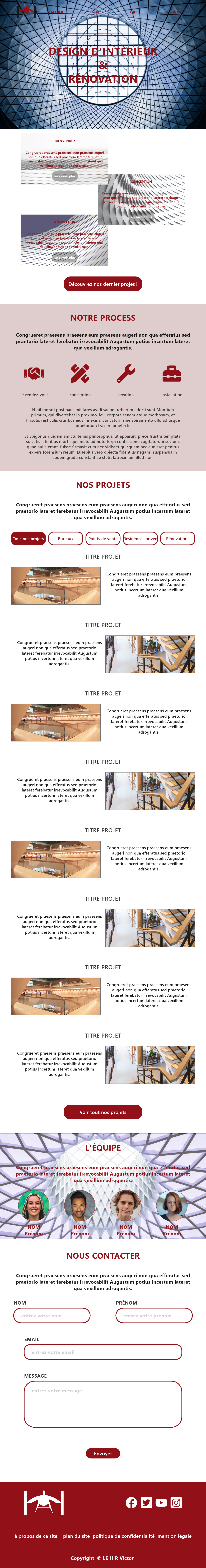 Maquette graphique pour le site dune agence darchitecture